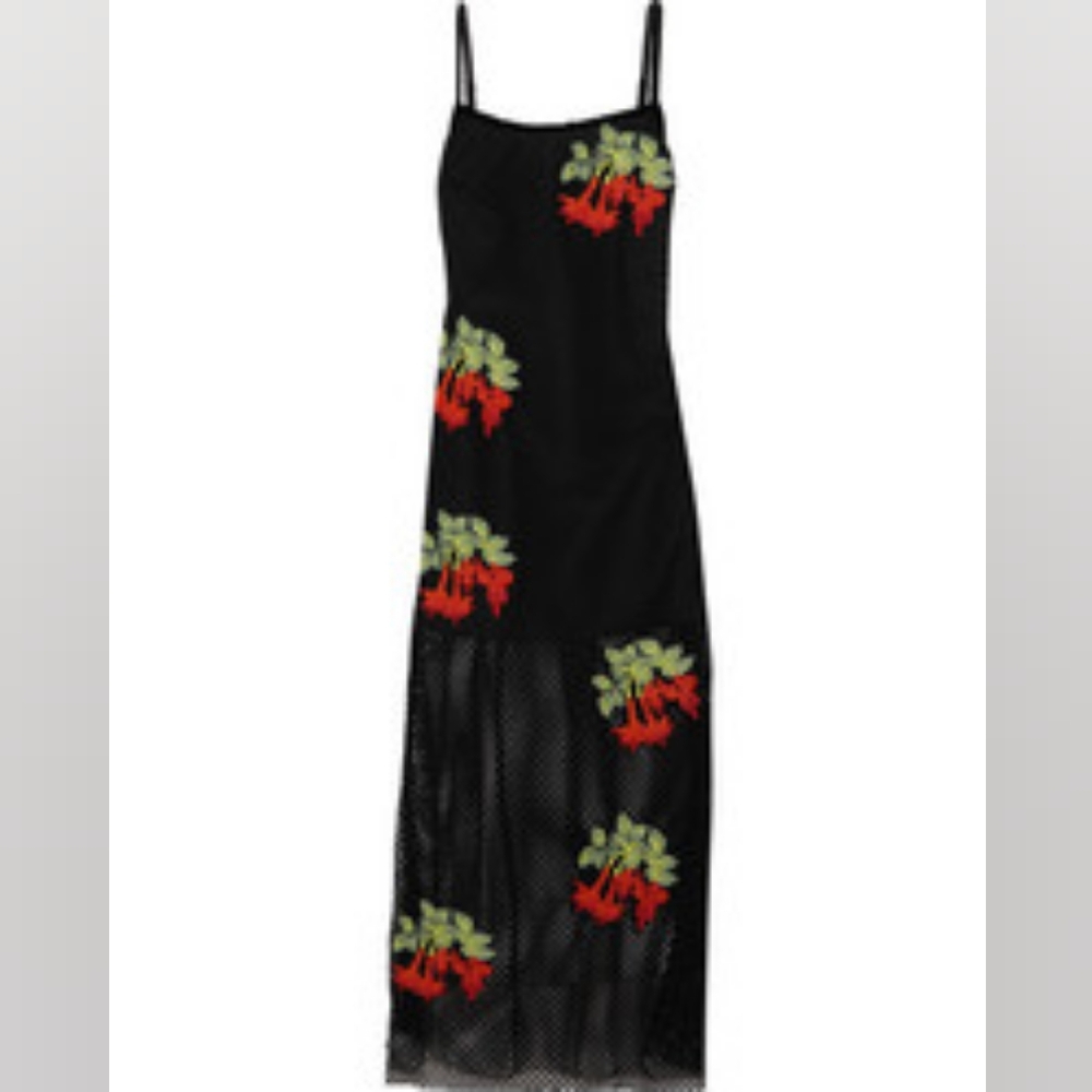 House of Holland embroidered fishnet maxi dress